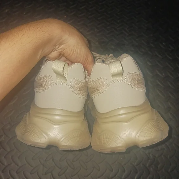 Men Beige Chunky Platform Sneakers - Picture 7 of 12